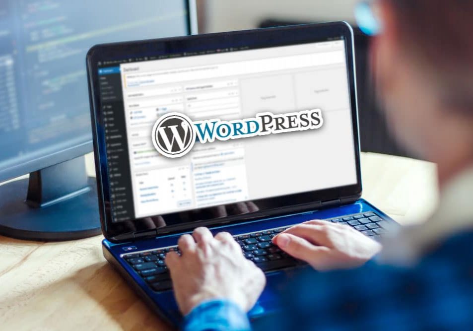 Man working on wordpress website